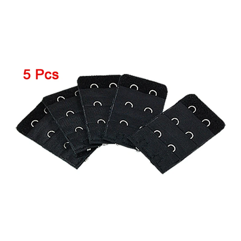 

5 Pcs Bra Black 2x3 Hooks Extenders Extender Strap New
