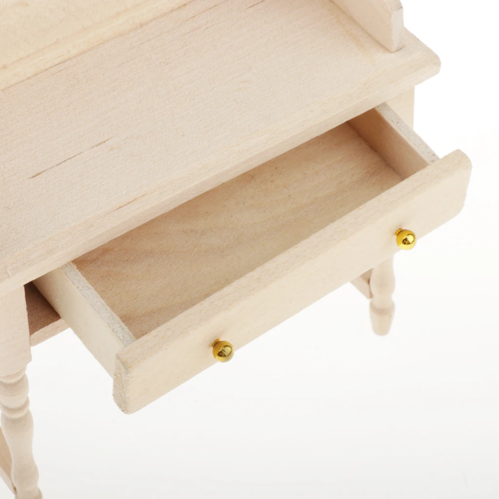 

Writing Laptop Desk Makeup Vanity Table for 1/12 Dollhouse Accessories Toys