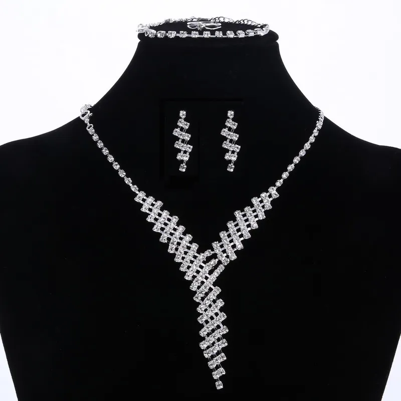 MINHIN австрийский кристалл свадебные комплекты украшений для женщин Bijoux аксессуары для бракосочетания сверкающие посеребренные кулон ожерелье наборы - Окраска металла: 721
