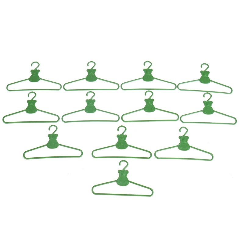 12 шт. милые зеленые вешалки мини милое платье для гардероба одежда пластиковые