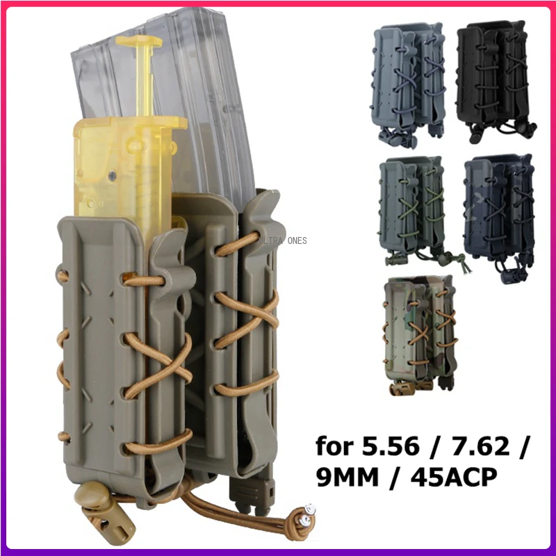 

Tactical Molle Mag Pouch for 5.56 / 7.62 / 9MM / 45ACP Airsoft Paintball Hunting Shooting Rifle Double Magazine Pouches
