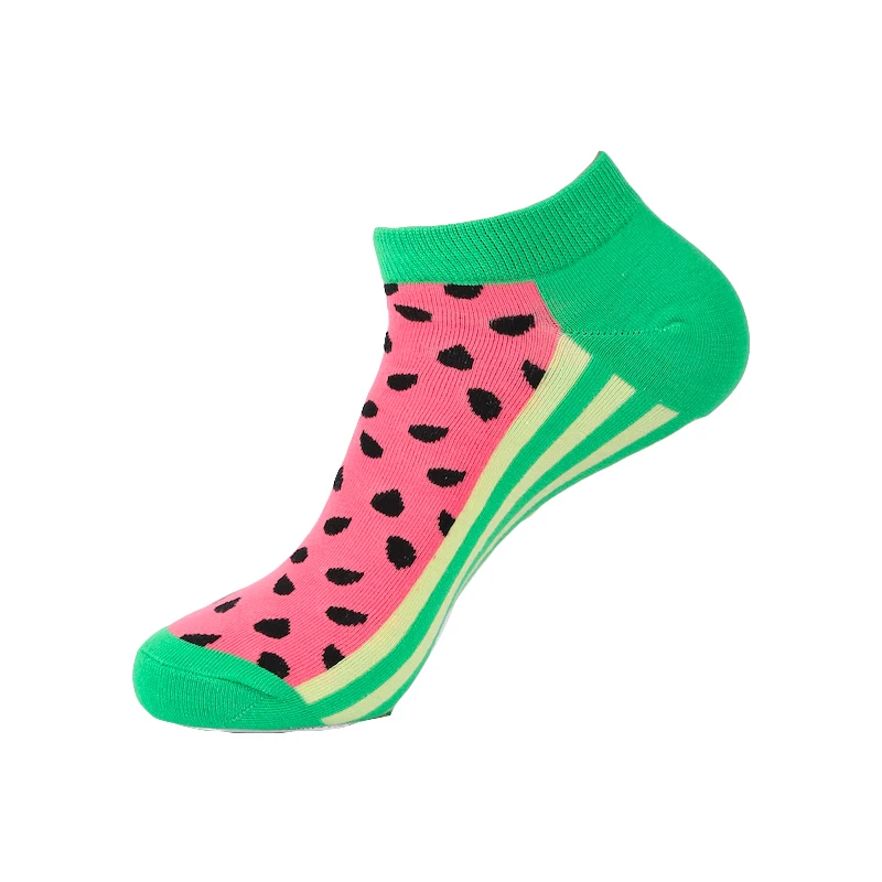 S45 Хлопковые женские и мужские носки-следки, забавные летние уличные носки в стиле Харадзюку, носки-тапочки унисекс, новинка, носки с рисунками из мультфильмов, счастливые носки - Цвет: S45