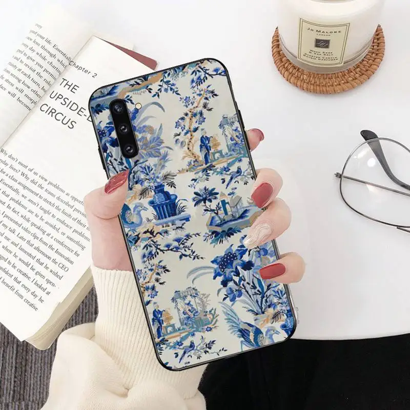PENGHUWAN сине белый фарфоровый Мягкий Силиконовый ТПУ чехол для телефона Samsung Galaxy J7 J8