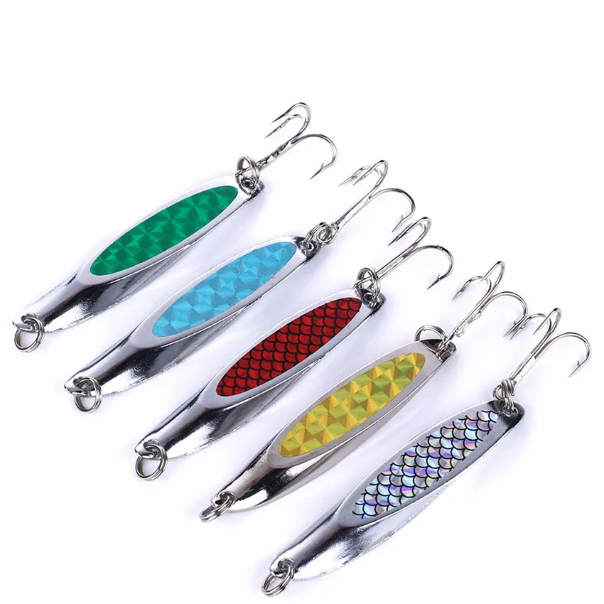

1pc 7cm 21g Metal Spinner Spoon Lures Trout Fishing Lure Hard Bait Sequins Paillette Artificial Baits Spinnerbait Fishing Tackle