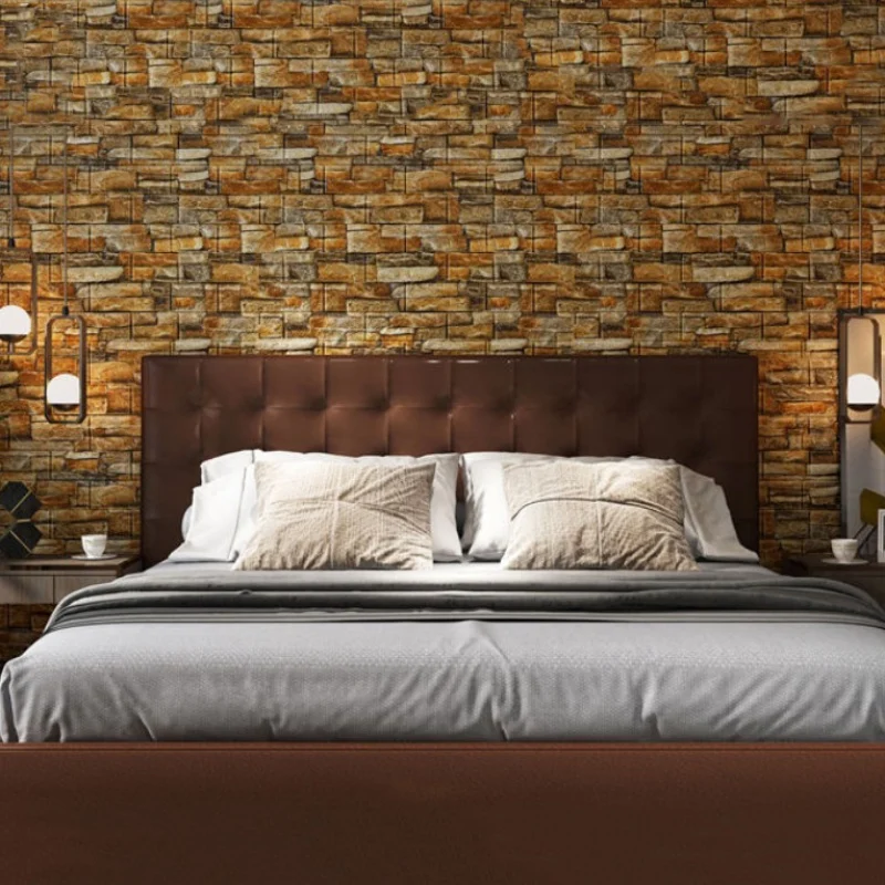 

ZL Wallpaper Self-adhesive Waterproof And Moisture-proof 3D Stereo Wall Sticker With Foam Retro Brick Pattern Background Wall