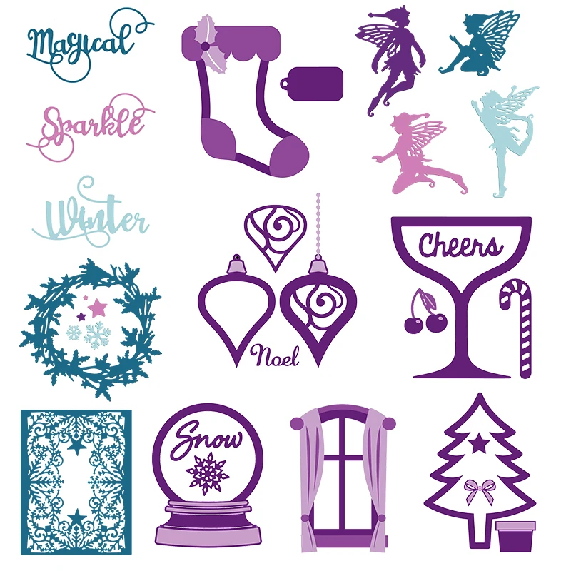 Рождественские носки Tress Хрустальный венок эльф занавес слова металлические