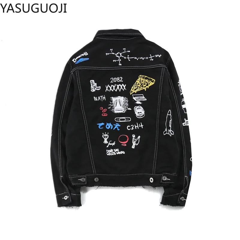 YASUGUOJI джинсовая куртка для мужчин хип-хоп Уличная Панк рейв стимпанк ковбойская