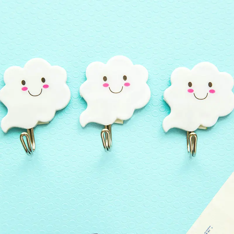 

3Pcs Self Bathroom Kitchen clouds Hanger Adhesive Hooks Stick On Wall Hanging Door Clothes Towel Holder Racks