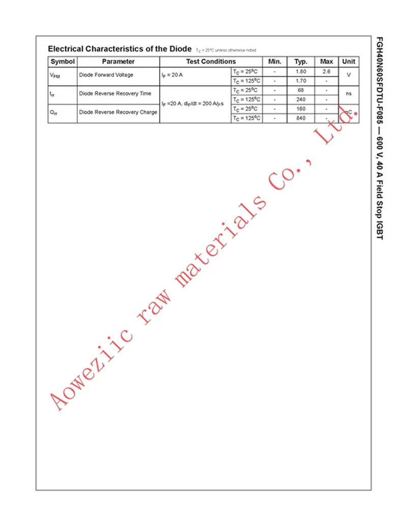 Aoweziic+ импортный FGH40N60SFD FGH40N60 TO-247 Триод Электрический сварочный аппарат IGBT трубка 40A600V