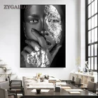 Картина маслом на холсте черная женщина, постеры и принты в африканском стиле, Скандинавская Настенная картина для украшения гостиной