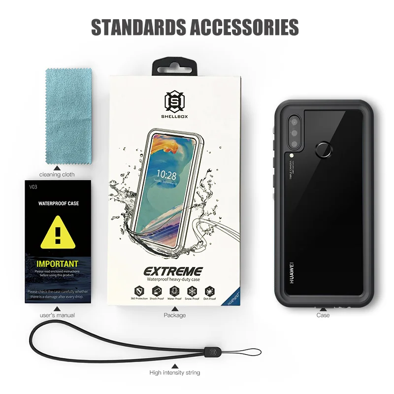 shockproof waterproof case for huawei p20 pro lite mate 20 pro 360 silicone case for p30 pro p30 lite mate 30 pro diving coque free global shipping