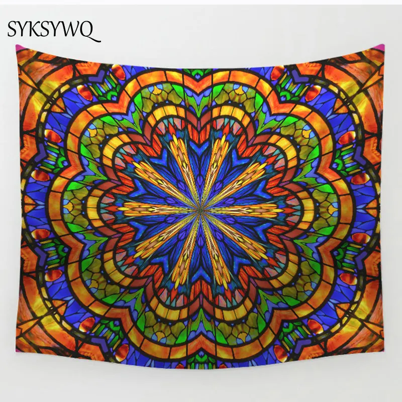 Индийская настенная ткань Мандала настенный гобелен богемный подвесной ковер