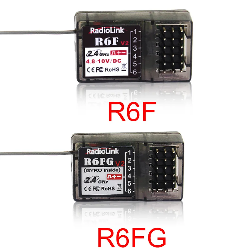 

Приемник Radiolink R6F/R6FG, 6 каналов, 2,4 ГГц, со встроенным гироскопом и сервоприводом HV для RC4GS/RC6GS/RC4G/T8FB