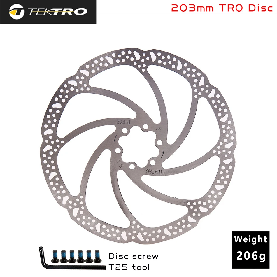 TEKTRO Bicycle Disc Brake Rotor 160mm 180mm 203mm Mountain Bike Hydraulic Disc Brake Discs For MTB Road Foldable Bike Brake Pads