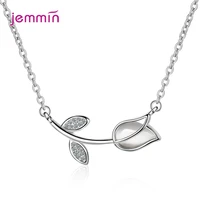 exquisite rose flower pendant necklace for women 925 sterling silver necklace glamour choker collar party lover gift
