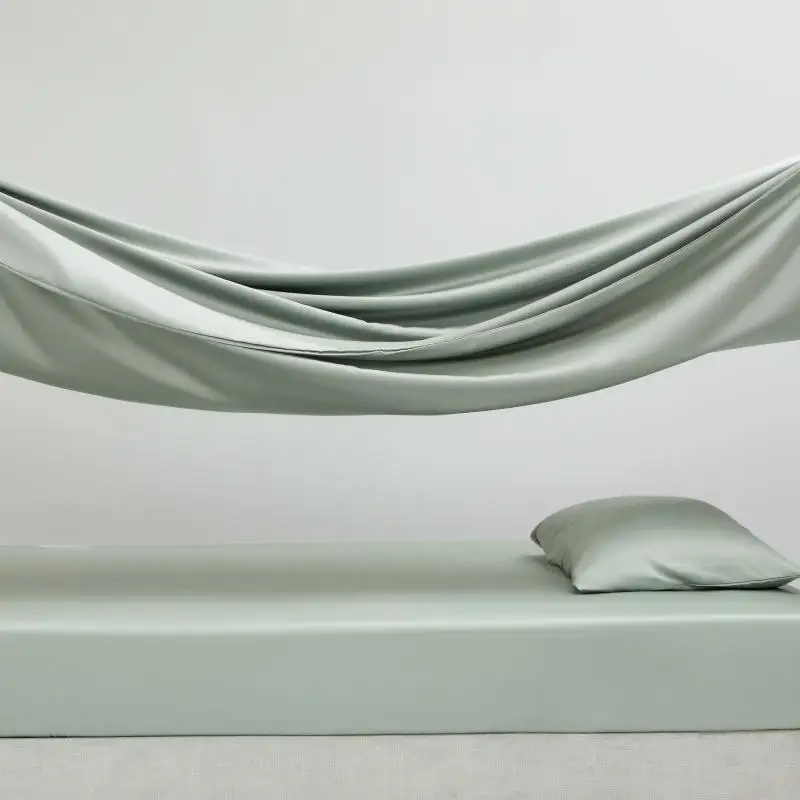 

Comforter Cover Set 100% Tencel King Size Bedsheet Solid Color Bedding Set Skin-Friendly Duvet Cover With Pillowcase For Adult