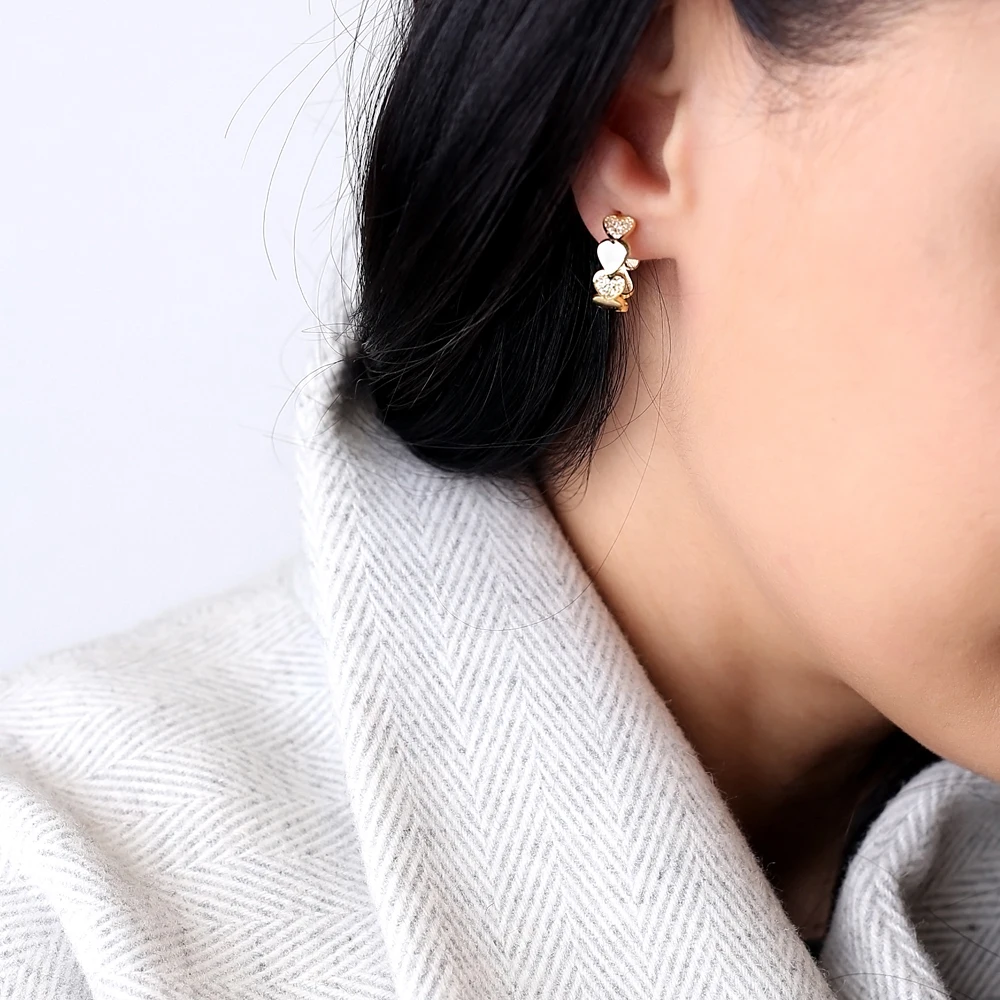 

925 Silver Heart Open Hoop Earring Minimal Heart Hoop Earring Round Heart Earring 925 Silver Spenta Jewelry