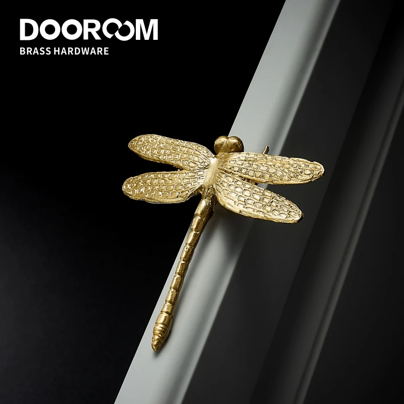 

Dooroom Brass Dragonfly Furniture Decoration Handles Nordic Ins Gold Drawer Cabinet Door Cupboard Wardrobe Dresser Pulls Knobs