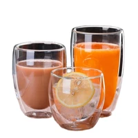 thickened glasses double layer glass egg shaped cup insulated household coffee cup water cup juice cup milk cup