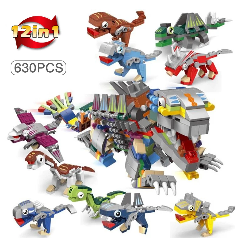 12 в 1 динозавр Механический Зверь строительные блоки из фильма Парк Юрского