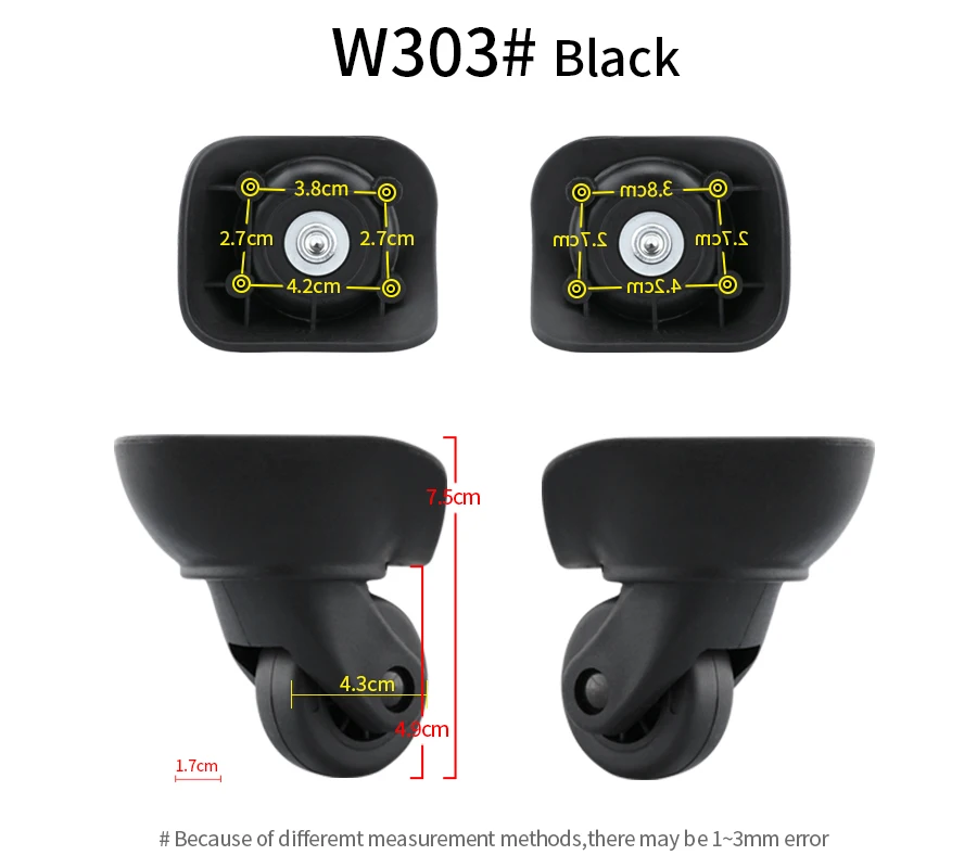 

Luggage Universal Wheel Accessories Wheel Travel Trolley Case Wheel Aircraft Silent Wheel Universal Silent 20 inch 28 inch