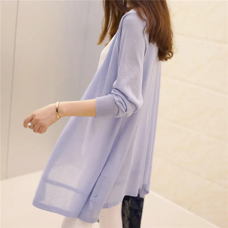 in loose women's clothing the summer of 2021 new thin sweater knitting cardigan long-sleeved plus early autumn |
