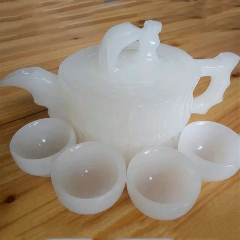 Натуральный белый нефритовый чайный сервиз фарфоровый горшок чайная чашка для