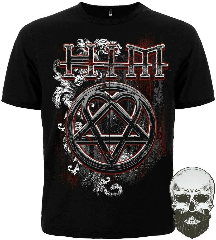 Футболка HIM-финская рок-группа. Новый разный размер. Шелкографический рисунок!