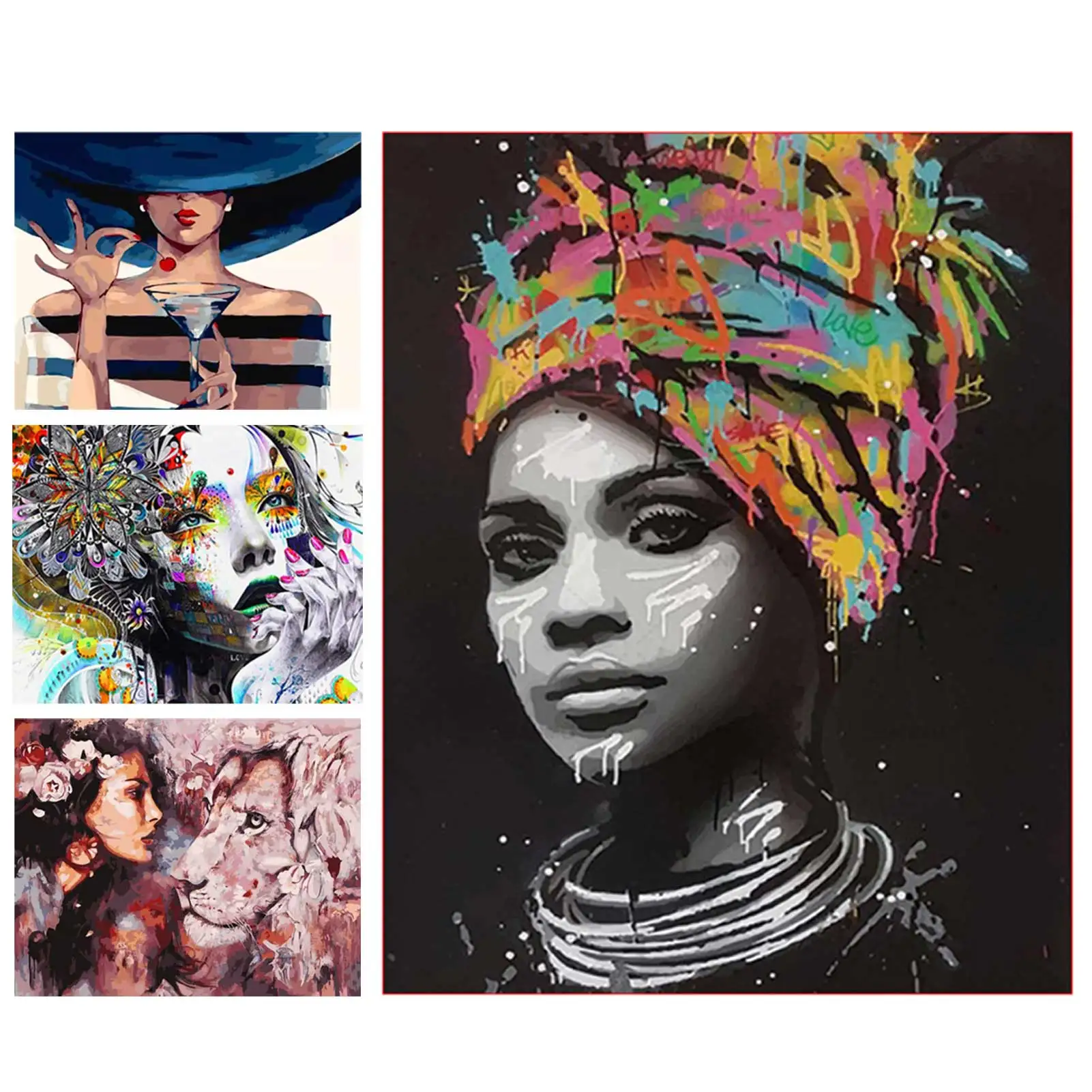 

Абстрактный Красота акриловые Краски по Набор цифр масло Краски ing, способный преодолевать Броды для взрослых DIY Наборы холст Безрамная кар...