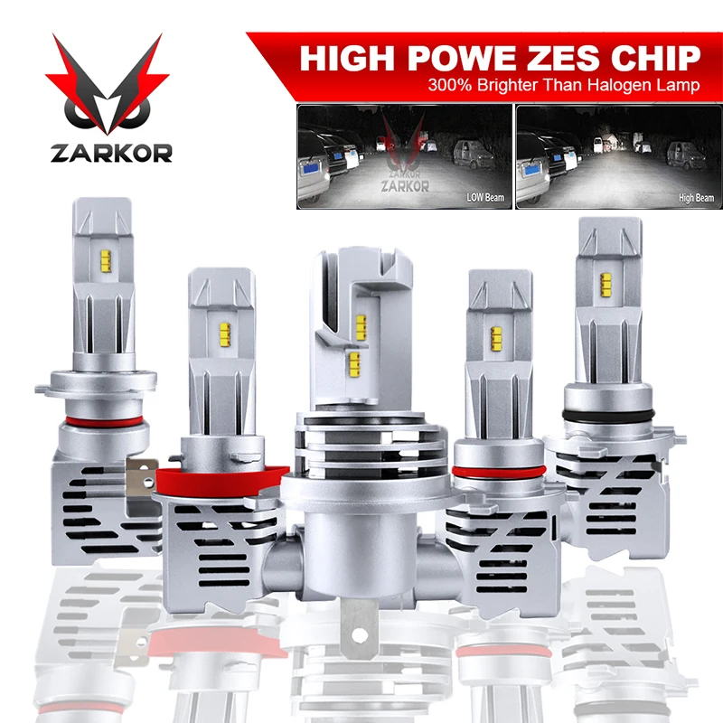 Zarkor 12v Светодиодный светильник автомобильный головной h7 led 20000lm IP68 6500K 120W H4 H11 H8 H9 9005