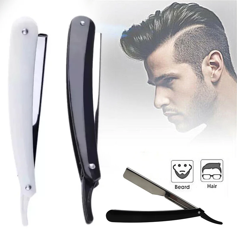 

Professional Manual Shaver Straight Edge Stainless Steel Sharp Barber Razor Folding Shaving Beard Cutter Brow Trimming Knife