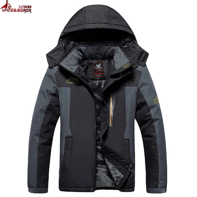 Жутко и boror Размер 5XL, 6XL, 7XL, 8X, 9XL зимняя куртка мужская верхняя одежда флис утолщаются хлопка-проложенный вниз парка пальто мужчины водонепроницаемая куртка