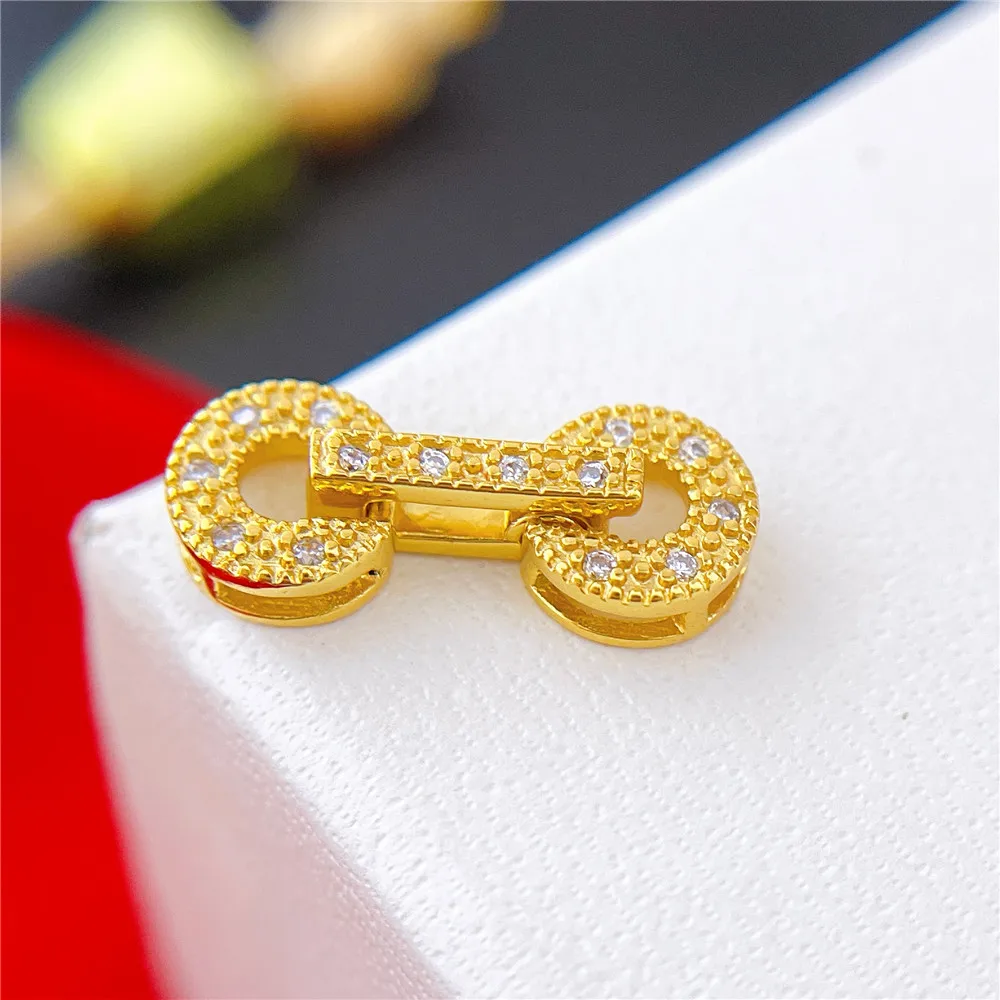 

Free Shipping 18k Real Gold Plated Pearl Bracelet Clasp Beads High Quality for DIY Jewelry Making Fastening Findings Accessories