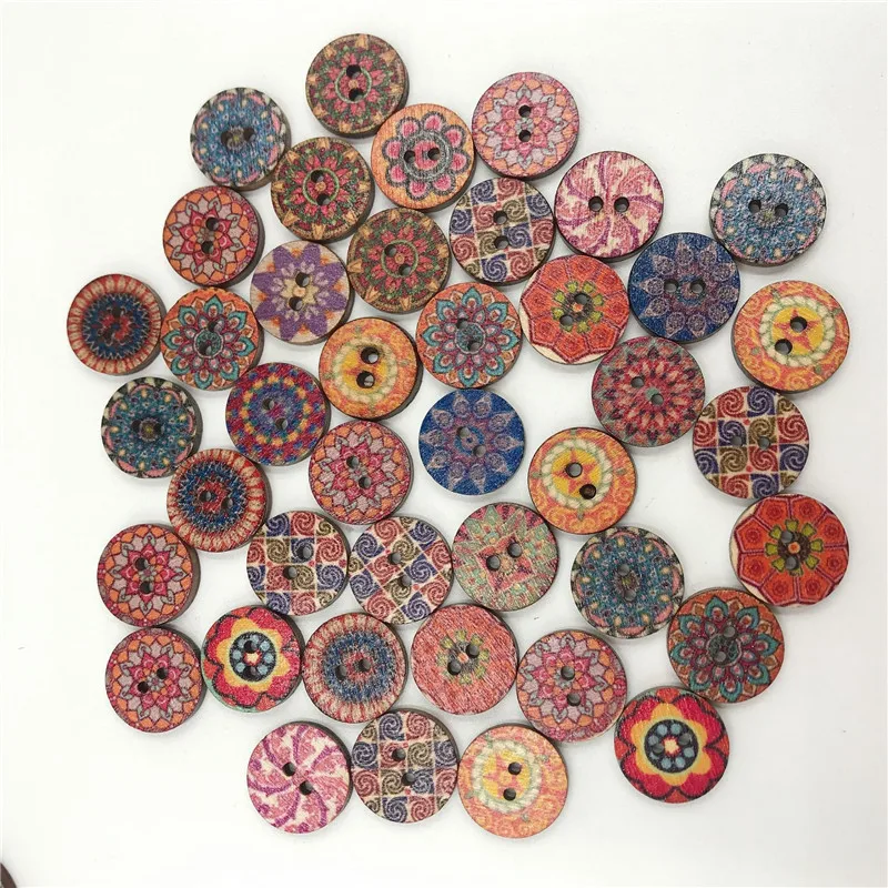

100Pcs/lot Handmade DIY Sewing Accessories Upholstery Furniture Buttons Scrapbooking Buttons Vintage Decorative Wooden Buttons