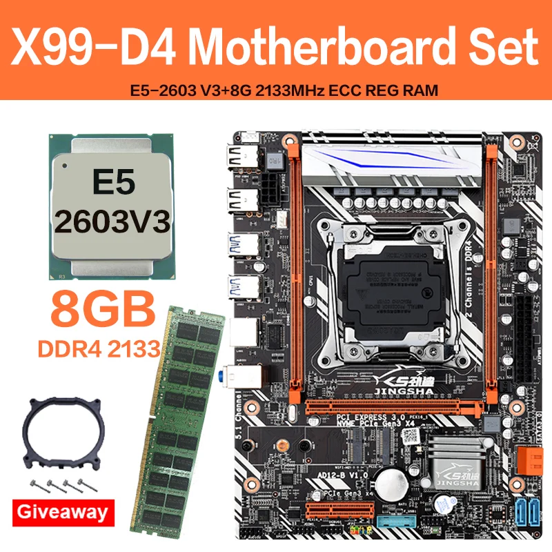 Kaufen JINGSHA X99 Motherboard Con Xeon E5 2620V3 LGA2011-3 CPU 8GB 2133MHz DDR4 ECC REG De Memoria M-ATX M.2 SSD Interface SATA 3,0