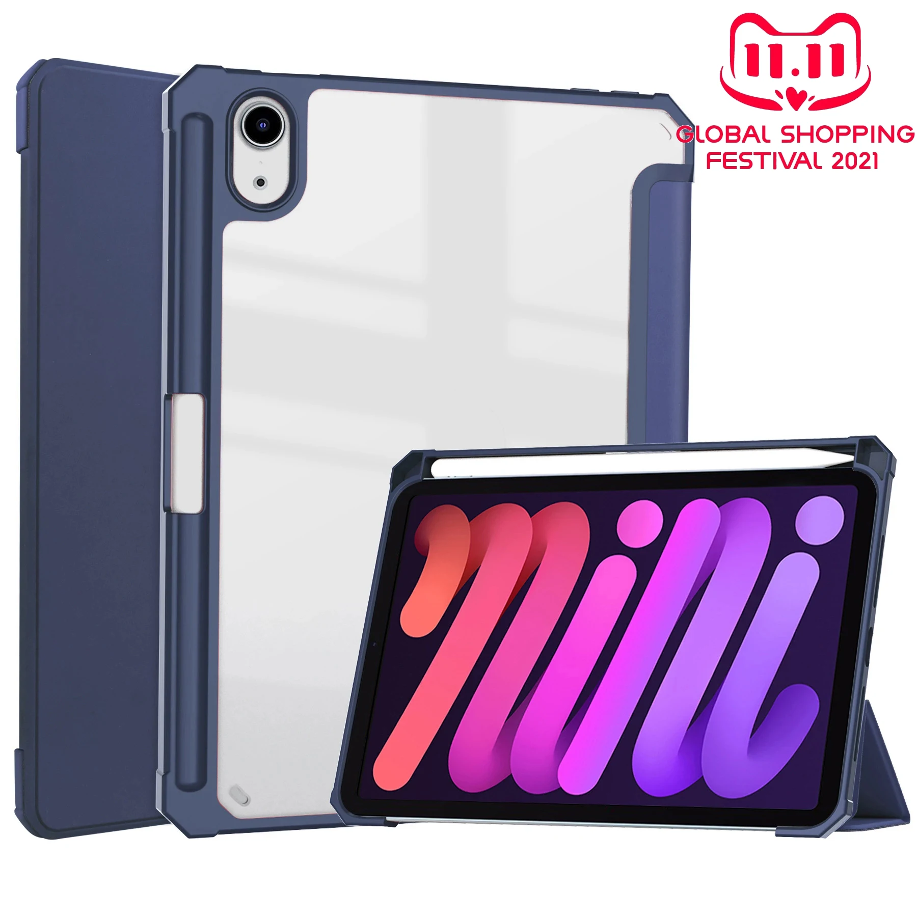 

Складной чехол для iPad Mini 6 2021 8,3 "A2567 A2568 A2569 микрофибра Авто спящий режим ТПУ акриловый защитный чехол для планшета