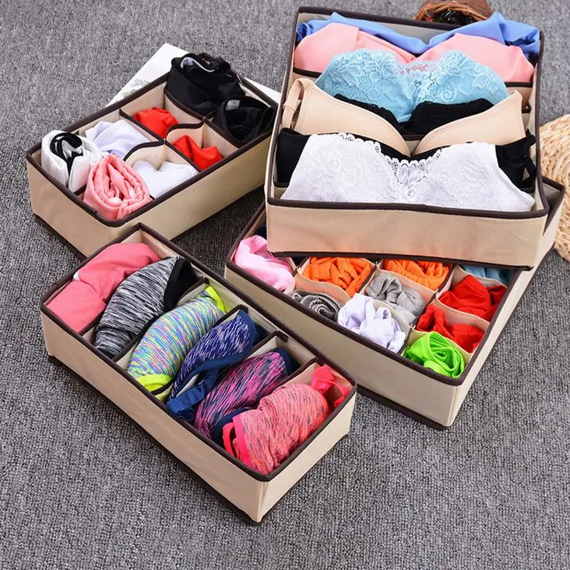 Junejour 4 шт./компл. с выдвижными ящиками на кладовку Коробки для нижнего белья