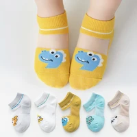 5 pairs breathable baby socks summer thin cute mesh boat socks baby childrens socks spring and summer cotton socks boys girls