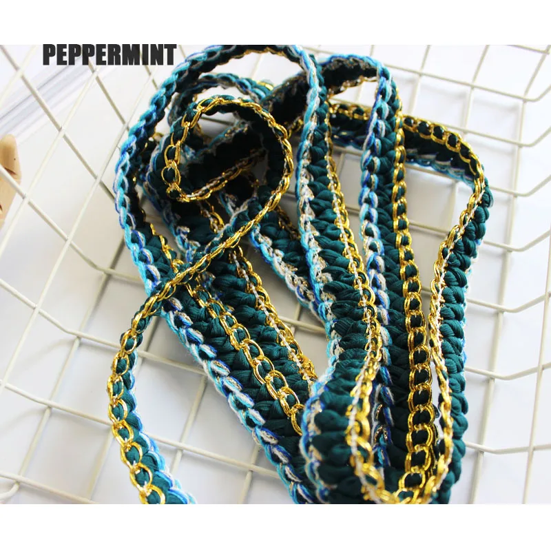 Золотая плетеная тесьма 1 ярд 20 мм