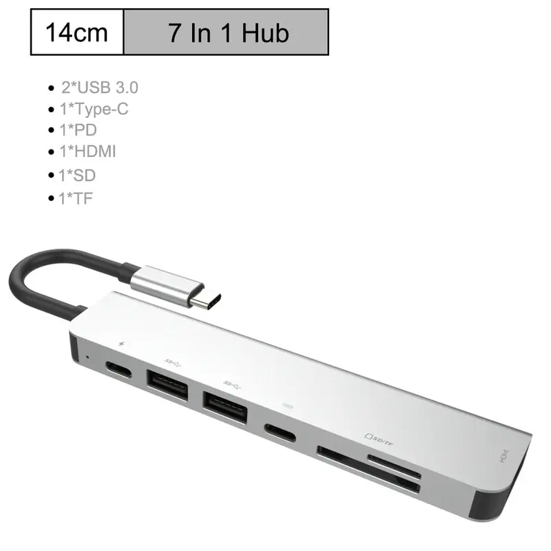 Usb-хаб концентратор с USB 3 0 4K /SD/TF кардридер/PD зарядка аудио/RJ45 адаптер для MacBook Pro