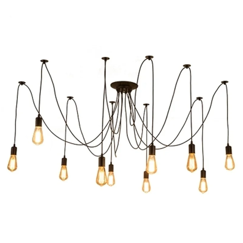 Скандинавская светодиодная люстра E27 в стиле индастриал современный винтажный