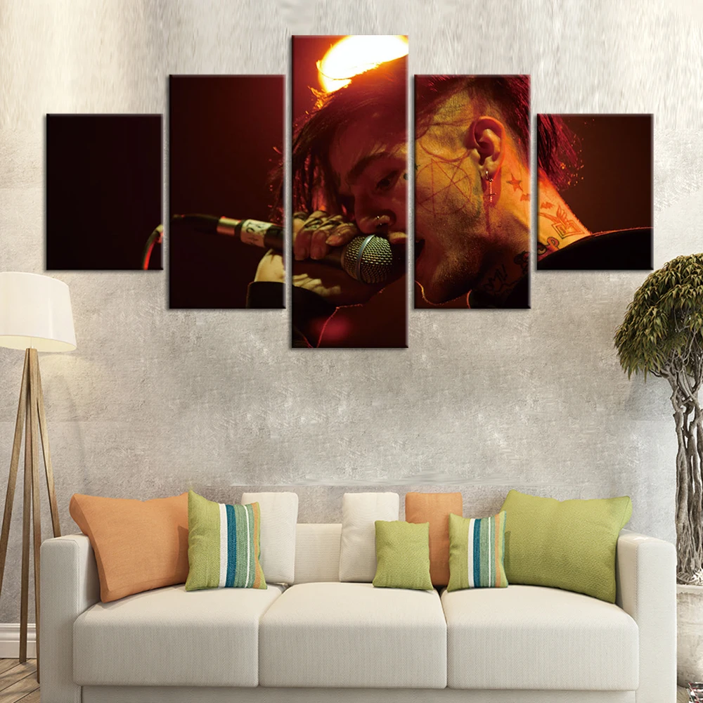 Плакаты и принты на холсте современное настенное искусство 5 шт. Lil Peep Music рисунок