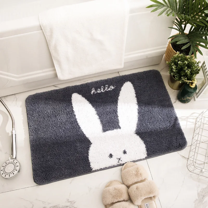 

The new cartoon budding bathroom door mat carpet home into the non-slip absorbent foot pad