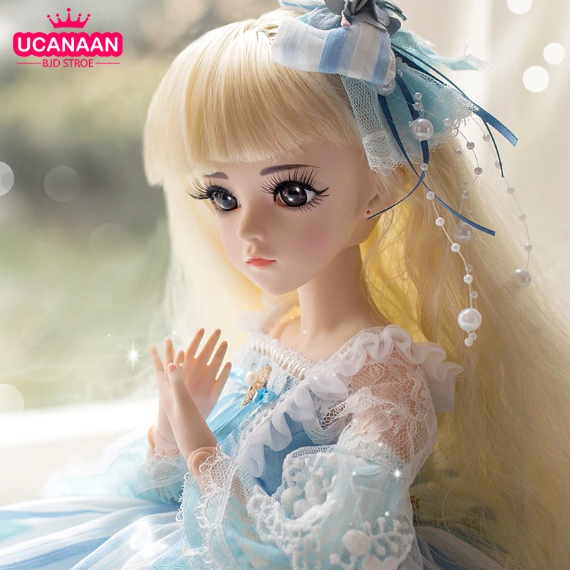 

UCanaan 1/3 23.6'' BJD SD Dolls with Clothes Outfit Shoes Wig Hair Makeup and 18 Ball Joints for Girls Gift and Doll Collection