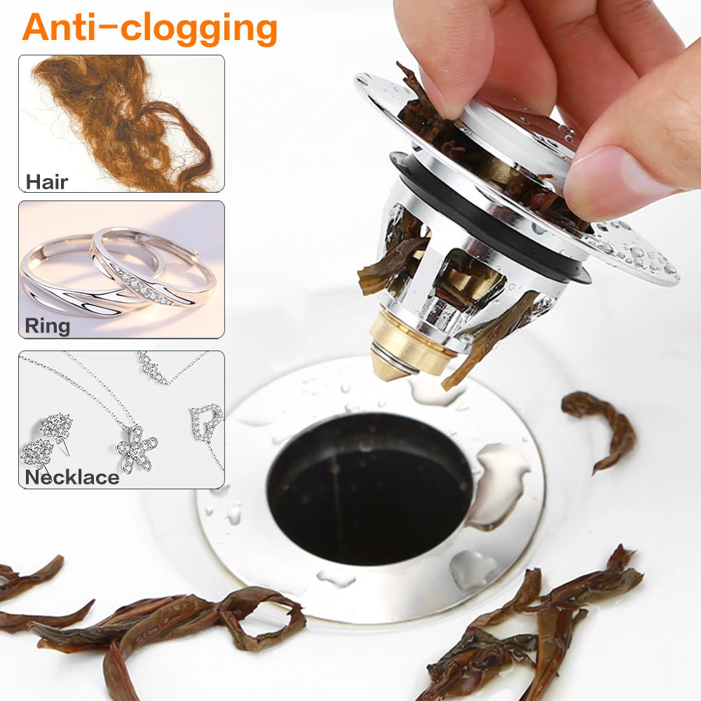 Фильтр Сливной из нержавеющей стали с отскоком для ванной комнаты|Стоки| |