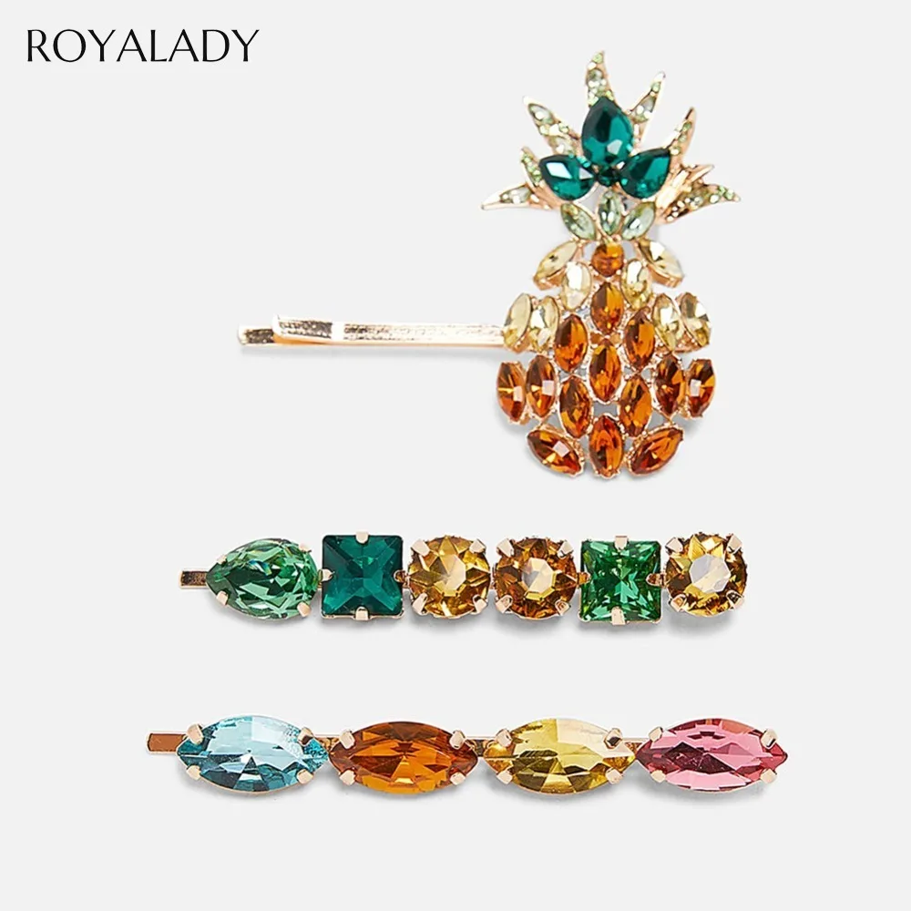 Богемные Стразы заколки для волос с ананасом заколка женщин девочек 3 шт./компл.