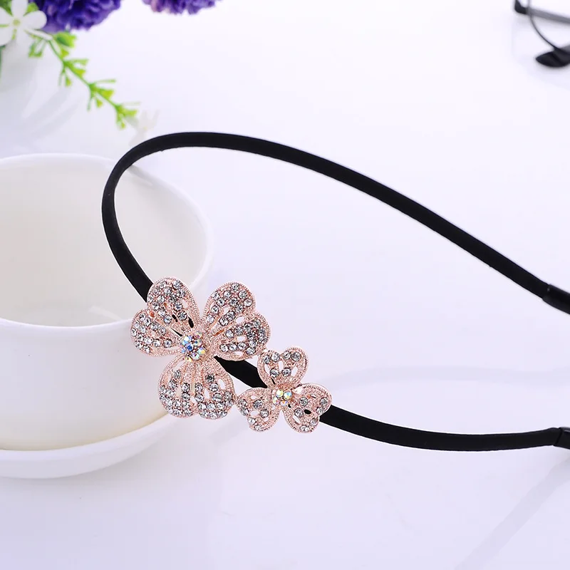 

New Rhinestone Pearl Hair Band Fashion Headdress Girls Women's Handmade Hair Accessories Pearl Flower Headband Headdress