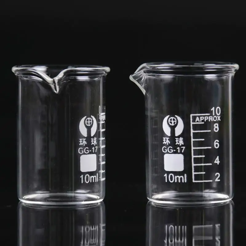 

4 Pieces Pack Glass Borosilicate GG-17 Graduated Beakers 5ml 10ml 25ml 50ML New