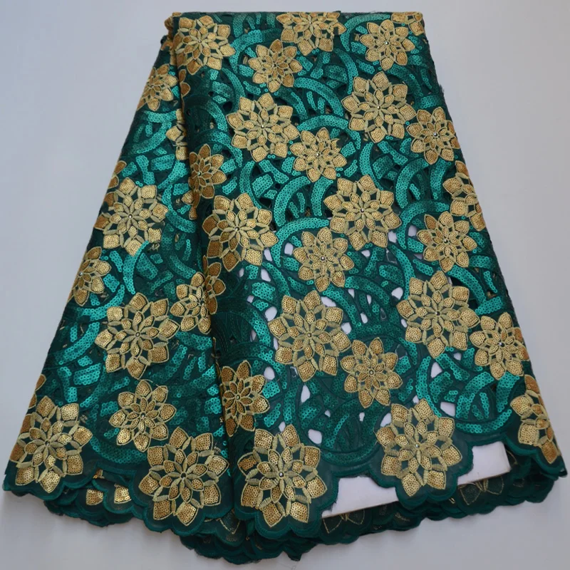 (5 ярдов/шт.) Высококачественная африканская кружевная ткань ручной работы из