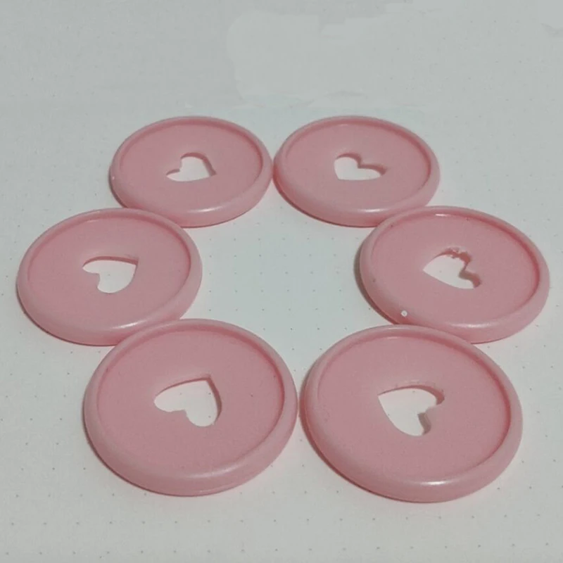 pink 35mm 50 шт. сердце блокнот Грибное отверстие кнопка блокнот пластиковый лист катушки 360 градусов складной диск Пряжка школьные офисные принадлежности - Цвет: pink 35mm